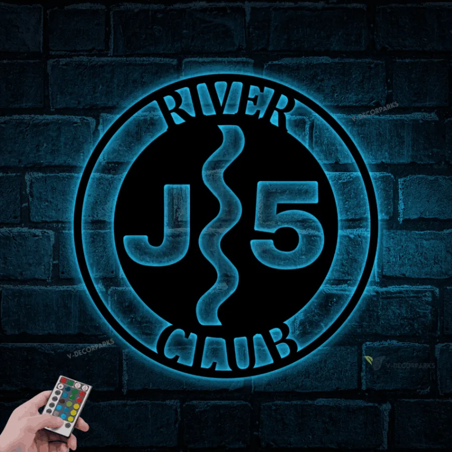 Custom Metal River Sign With Led Lights, Metal River Sign, River Sign, Metal Lake House Sign, River House Sign, River House Decor