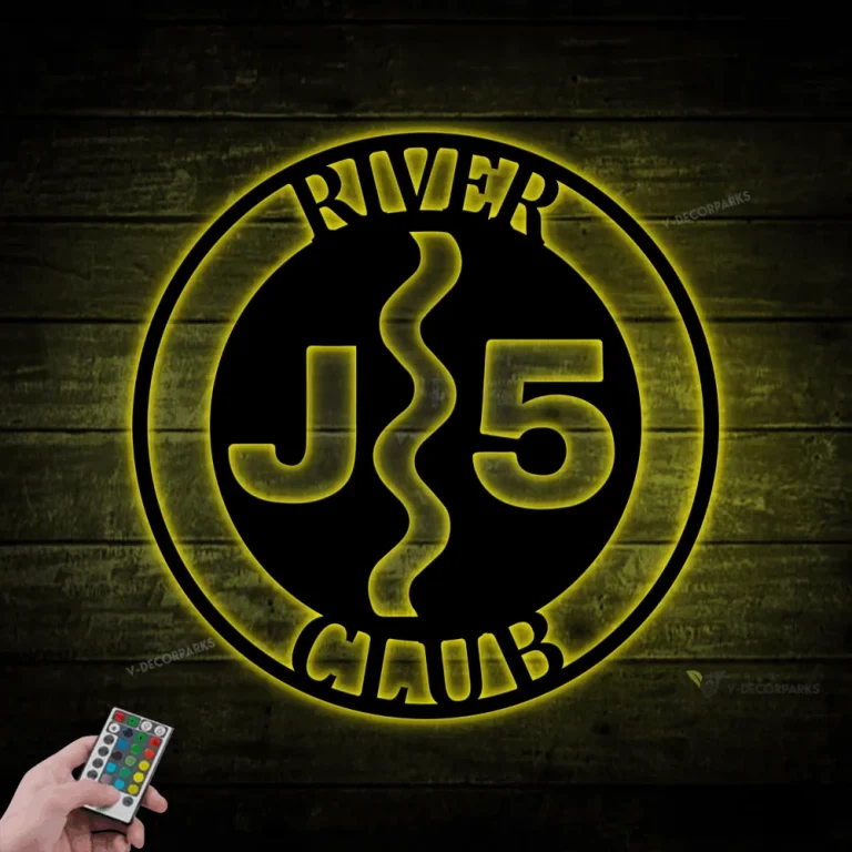 Custom Metal River Sign With Led Lights, Metal River Sign, River Sign, Metal Lake House Sign, River House Sign, River House Decor