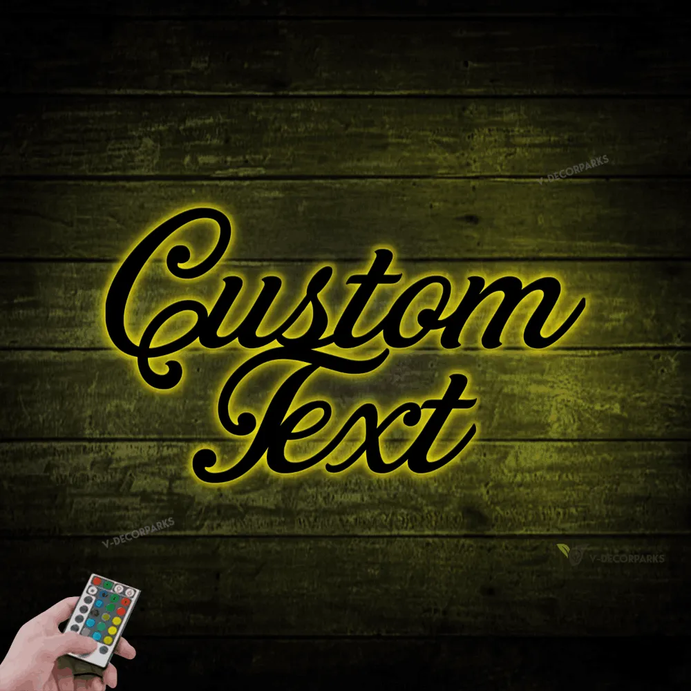 Custom Metal Sign With Led Lights, House Sign, Custom Metal Words, Steel Lettering, Wall Sign, Shop Sign, Vintage Industrial Style, Rustic Lettering