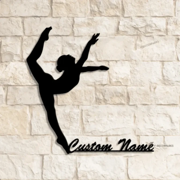 Custom Modern Dance Metal Wall Art Led Lights, Ballerina Wall Art, Personalized Girl Ballet Dancing Name Sign, Custom Name Sign, Gift For Dancer