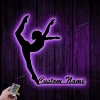 Custom Modern Dance Metal Wall Art Led Lights, Ballerina Wall Art, Personalized Girl Ballet Dancing Name Sign, Custom Name Sign, Gift For Dancer