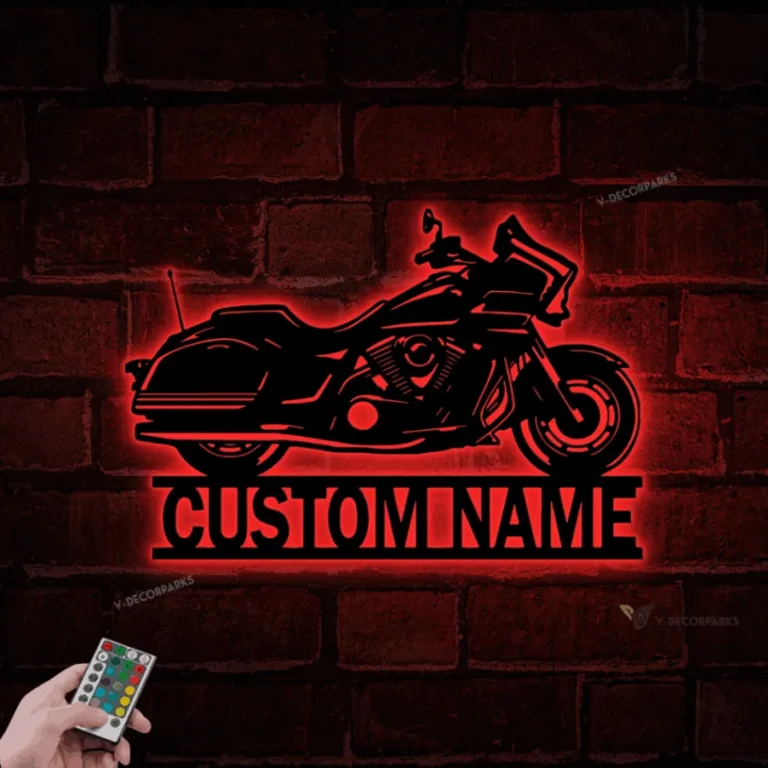 Custom Motocross Biker Metal Wall Art Led Lights, Motorcycle Metal Wall Decor, Personalized Dirt Bike Name Sign, Motorcycle Gift, Custom Metal Sign