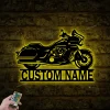 Custom Motocross Biker Metal Wall Art Led Lights, Motorcycle Metal Wall Decor, Personalized Dirt Bike Name Sign, Motorcycle Gift, Custom Metal Sign