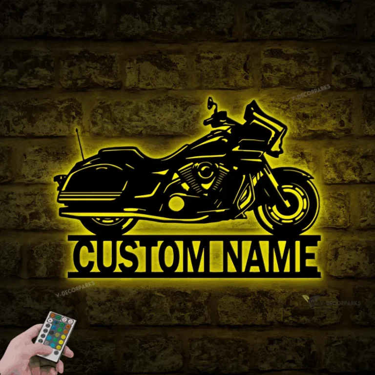 Custom Motocross Biker Metal Wall Art Led Lights, Motorcycle Metal Wall Decor, Personalized Dirt Bike Name Sign, Motorcycle Gift, Custom Metal Sign