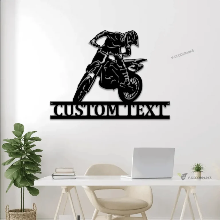 Custom Motorcycle Dirt Bike Metal Wall With Led Lights, Custom Motorbike Name, Motorcycle Wall Art, Motorcycle Biker Gift, Dirt Bike Metal Sign