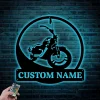 Custom Motorcycle Garage Metal Sign With Led Lights, Biker Wall Sign Motorcycle Metal Wall Art, Cafe Racer Motorcycle Art, Gift For Men