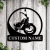 Custom Motorcycle Garage Metal Sign With Led Lights, Biker Wall Sign Motorcycle Metal Wall Art, Cafe Racer Motorcycle Art, Gift For Men