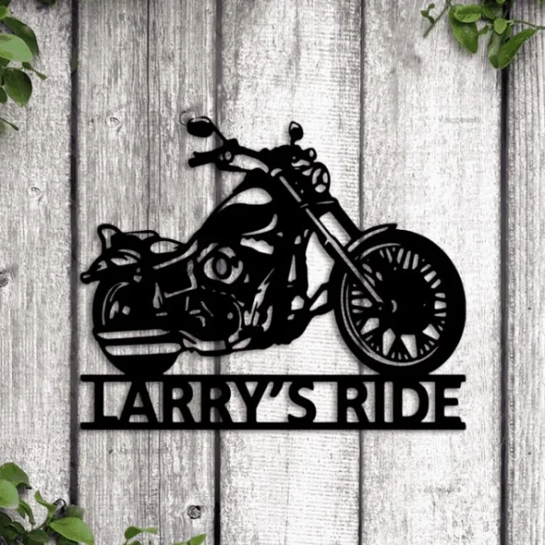 Custom Motorcycle Metal Wall Art With Led Lights, Motorcycle Art Garage Sign Personalized Biker Gift, Gift For Men, Bike Lover Gift