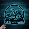 Custom Motorcycle Sign With Led Lights, Motorcycle Metal Wall Art, Cafe Racer Motorcycle Art, Mancave Decor Father_s Day Gift