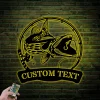 Custom Muskellunge Fishing Metal Sign Led Lights, Personalized Fisher Name Sign Home Decor Kid Boy Girl Nursery Decoration Birthday