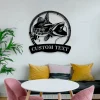 Custom Muskellunge Fishing Metal Sign Led Lights, Personalized Fisher Name Sign Home Decor Kid Boy Girl Nursery Decoration Birthday