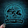 Custom Muskellunge Fishing Metal Sign Led Lights, Personalized Fisher Name Sign Home Decor Kid Boy Girl Nursery Decoration Birthday