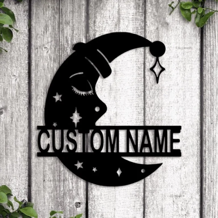 Custom Nursery Wall Art With Led Lights, Name Sign For Nursey Moon And Star Wall Art Nursery Wall Decor Home Decor Baby Shower Gifts