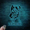 Custom Pitbull Metal Sign Led Lights, Personalized Dog Lover Name Sign Home Decor Kids Nursery Pet Decoration Birthday Christmas Gift