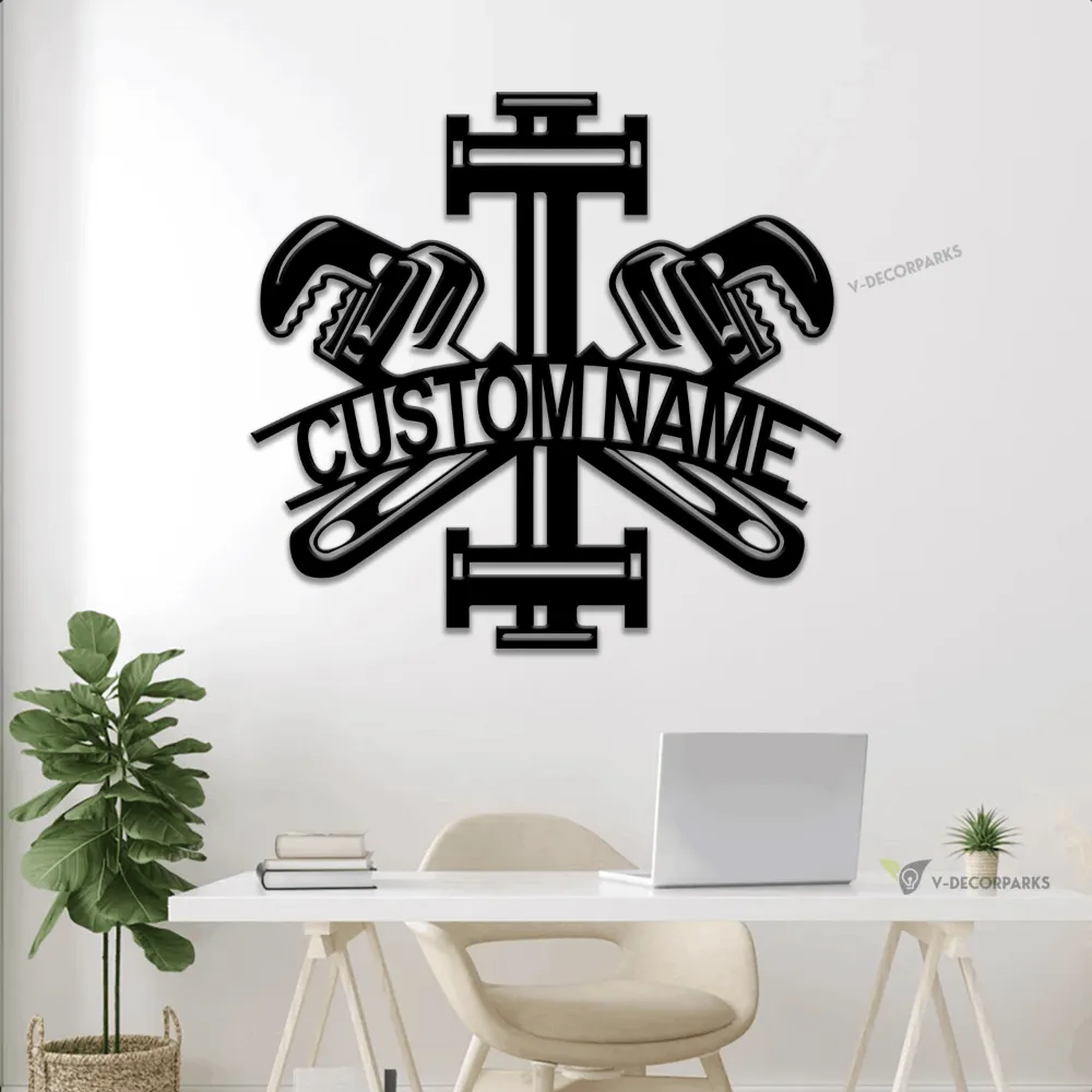Custom Plumbing Metal Sign With Led Lights, Plumber Name Sign, Repair Service Decor, Gift For Plumber, Plumber Tools Sign, Plumbing Decor