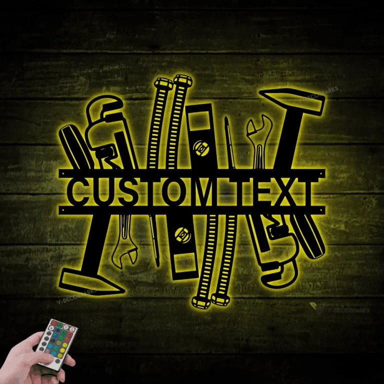 Custom Plumbing Metal Sign With Led Lights, Plumber Name Sign, Repair Service Decor, Gift For Plumber, Plumber Tools Sign, Plumbing Decor