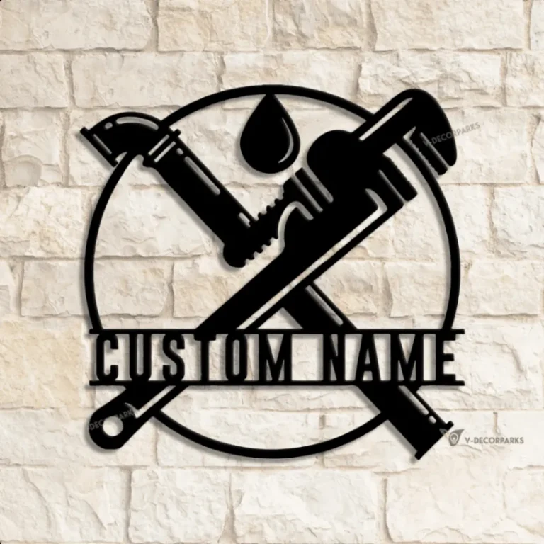 Personalized Plumbing Metal Wall Sign Led Light, Custom Plumber Name ...