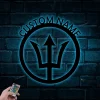 Custom Poseidon Trident Metal Sign With Led Lights, Trident Symbol Wall Art, Greek Mythology, Poseidon Symbol Neptune Astrological Symbol