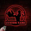 Custom Powerlifting Workout Metal Wall Art Led Light, Personalized Deadlift Barbell Name Sign, Bodybuilding Gym Fitness Decoration, Gift For Him