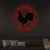 Custom Rooster House Led Lights Sign, Rooster House Coop Sign, Rooster Decor, Our Little Coop Sign Metal Sign, Chicken Sign, Personalized Coop Sign