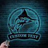 Custom Sailfish Fishing Metal Sign Led Lights, Personalized Fisher Name Sign Home Decor Kid Boy Girl Nursery Decoration Birthday
