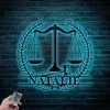 Custom Scales Of Justice Metal Sign Led Lights, Personalized Legal Assistant Name Sign Home Decor Lawyer Judge Decoration Birthday