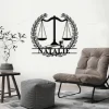 Custom Scales Of Justice Metal Sign Led Lights, Personalized Legal Assistant Name Sign Home Decor Lawyer Judge Decoration Birthday