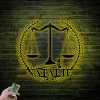 Custom Scales Of Justice Metal Sign Led Lights, Personalized Legal Assistant Name Sign Home Decor Lawyer Judge Decoration Birthday