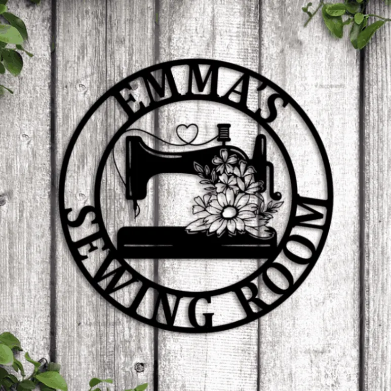 Custom Sewing Room Sign With Led Lights, Personalized Metal Sewing Sign, Quilting Sign, Gift For Her, Gift For Grandma, Gift For Mom, Sister