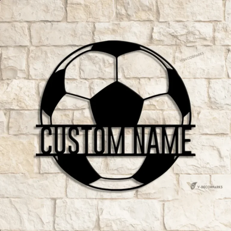 Custom Soccer Ball Metal Wall Art Led Light, Personalized Football Player Lover Sign, Soccer Ball Metal Wall Art, Kid Room Decor, Soccer Lover Gift