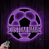 Custom Soccer Ball Metal Wall Art Led Light, Personalized Football Player Lover Sign, Soccer Ball Metal Wall Art, Kid Room Decor, Soccer Lover Gift