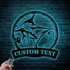 Custom Swordfish Fishing Metal Sign Led Lights, Personalized Fisher Name Sign Home Decor Boy Girl Nursery Decoration Birthday