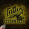 Custom Tattoo Artist Metal Wall Art Led Light, Personalized Ink Studio Name Sign, Tattoo Studio Decor, Gift For Tattoo Artists