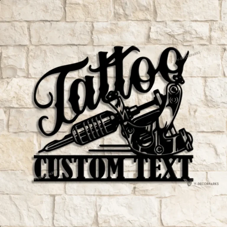 Custom Tattoo Artist Metal Wall Art Led Light, Personalized Ink Studio Name Sign, Tattoo Studio Decor, Gift For Tattoo Artists