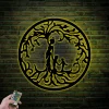 Custom Tree Of Life Mother With Child Metal Wall Art With Led Light Personalized Family Name Sign Home Decor Family Tree Decoration Xmas