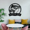 Custom Trout Fishing Metal Sign Led Lights, Personalized Fisher Name Sign Home Decor Boy Girl Nursery Decoration Birthday