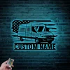 Custom Us Cargo Delivery Van Truck Driver Metal Sign Led Lights, Personalized Boxes Cargo Tractor Name Sign Shipping Van Moving Vehicle