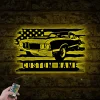 Personalized Us Garage Metal Wall Art Led Light, Custom Classic Muscle Car Sign, Mechanic Repair Decoration, Garage Decor, Gift For Dad