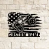 Custom Us Monster Truck Driver Metal Wall Art Led Light, Personalized Fire Flame Off Road Vehicle Name Sign, Home Decor, Monster Truck Driver Gift