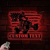 Custom Us Quad Biker Metal Wall Art Led Light, Personalized Dirt Bike Name Sign, All Terrain Vehicle Atv 4 Wheels Home Decor, Rider Decoration