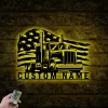 Custom Us Semi Truck Driver Metal Wall Art Led Light Personalized Trucker Name Sign Home Decor 18 Wheeler Decoration Birthday Xmas Dad Gifts1