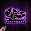 Custom Us Semi Truck Driver Metal Wall Art Led Light Personalized Trucker Name Sign Home Decor 18 Wheeler Decoration Birthday Xmas Dad Gifts1