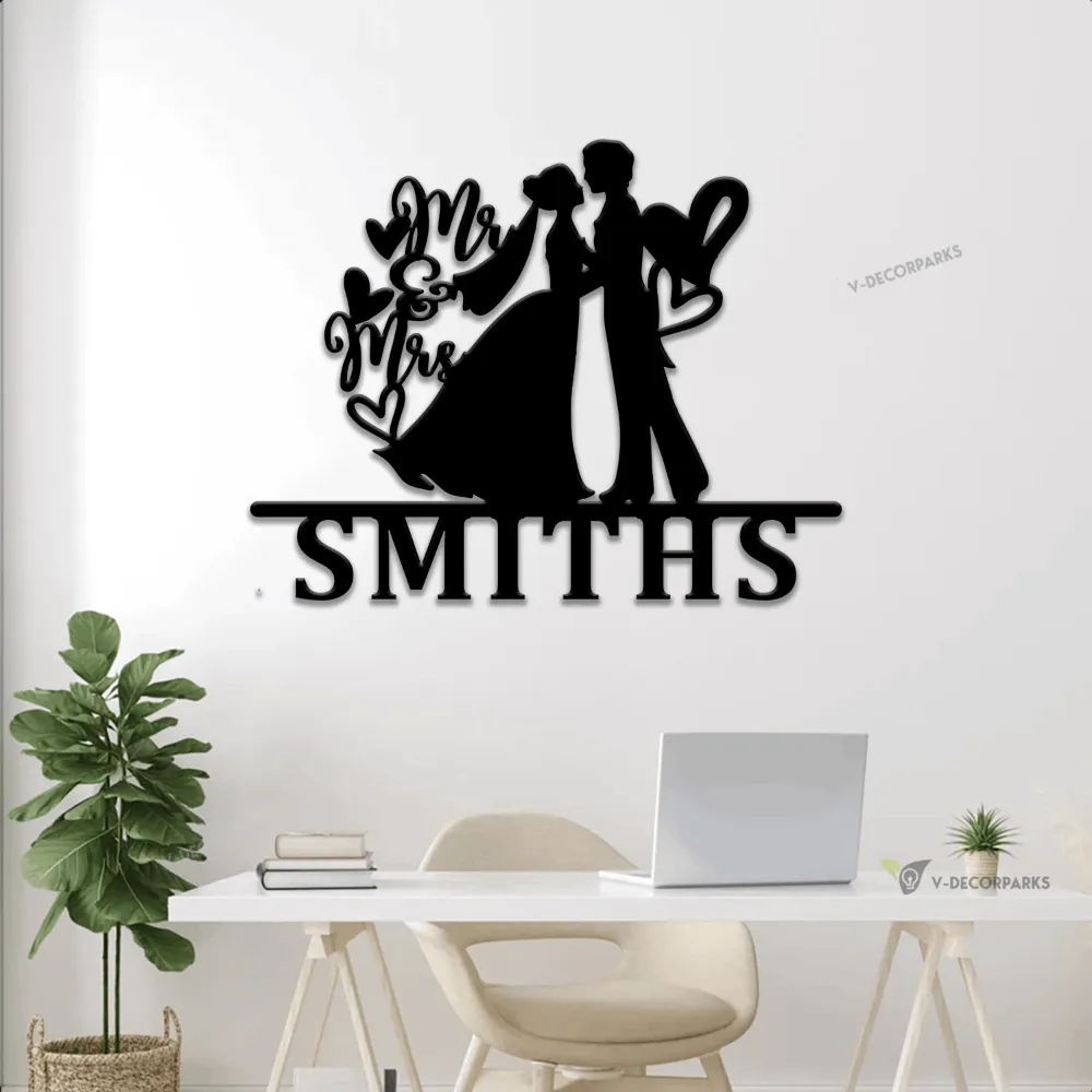 Custom Wedding Sign With Led Light, Mr & Mrs Sign, Last Name Metal Sign, Custom Metal Sign, Personalized Wedding Gift, Family Name Sign, Wedding Decor