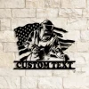 Custom Welding Us Flag Metal Wall Art Led Light, Personalized Welder Name Sign, Ironworker Decoration, Man Cave Decor, Gift For Him