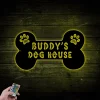 Custom Dog Name Sign With Led Lights, Dog House Sign, Sign With Dogs Name, Personalized Dog Bones, Custom Metal Dog Bones, Metal Dog Bones