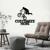 Customizable Bmx Biker Sign With Led Lights, Custom Metal Bike Sign, Personalized Bmx Bike Decoration