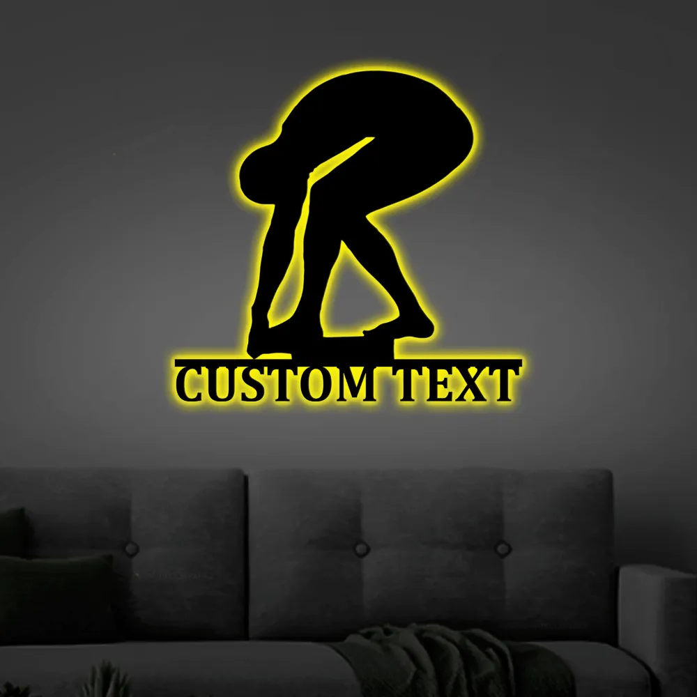 Customizable Led Lights, Metal Diving Sign, Personalized Diver Metal Sign, Swimming Decoration, Custom Sign, Swimmer Sign, Custom Swimmer Sign