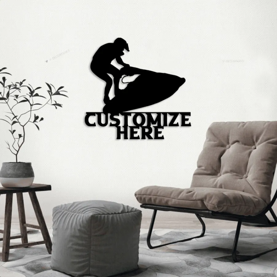 Customizable Metal Jet Ski Led Lights Sign, Jet Ski Decoration, Personalized Metal Watersports Sign, Beach Decor, Jet Ski Sign