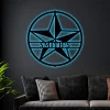 Customized Star Monogram Steel Sign, Led Lights, Family Name Established Texas Star Personalized Sign Western Decor Personalized Gift