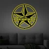 Customized Star Monogram Steel Sign, Led Lights, Family Name Established Texas Star Personalized Sign Western Decor Personalized Gift